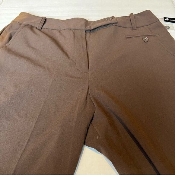 Larry Levine Stretch pants Size 10 Chocolate NWT 5 pockets belt loops - Picture 3 of 11